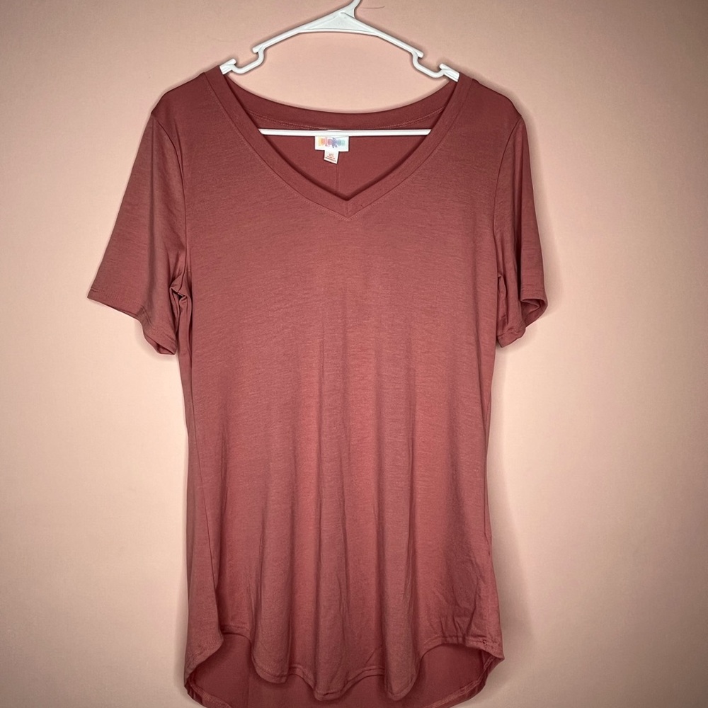 NWT LulaRoe Iris Pink and Orange Relaxed Short Sleeve Tee